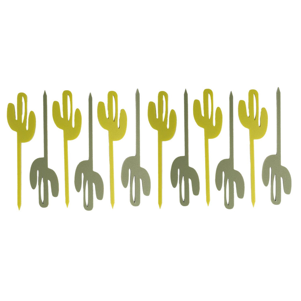 Cactus Acrylic Western Cocktail or Appetizer Mini Picks - Set of 12