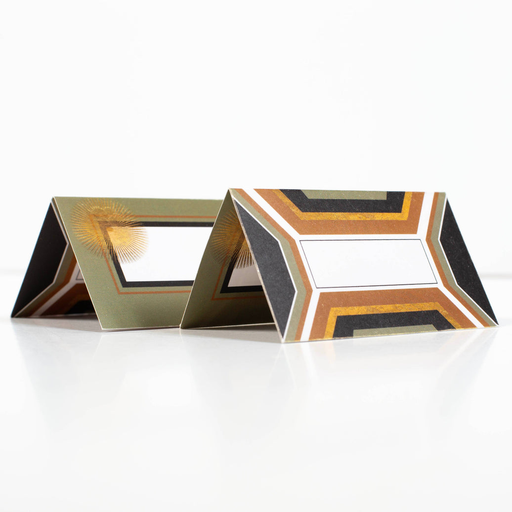 Hexagon and Star Double Sided Place Cards - Boxed Set of 12