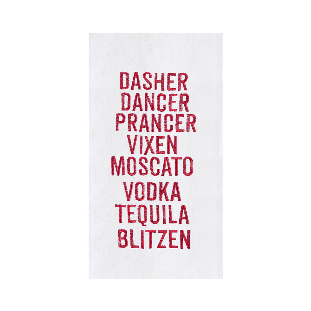 Christmas Santa's Reindeer & Tequila Blitzen Kitchen Towel