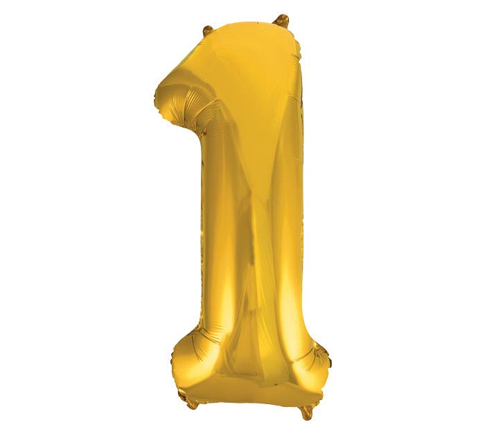 Number 1 Gold 34" Mylar Balloon