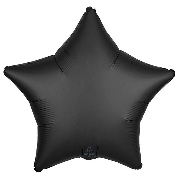 Black Satin Star 17" Mylar Balloon