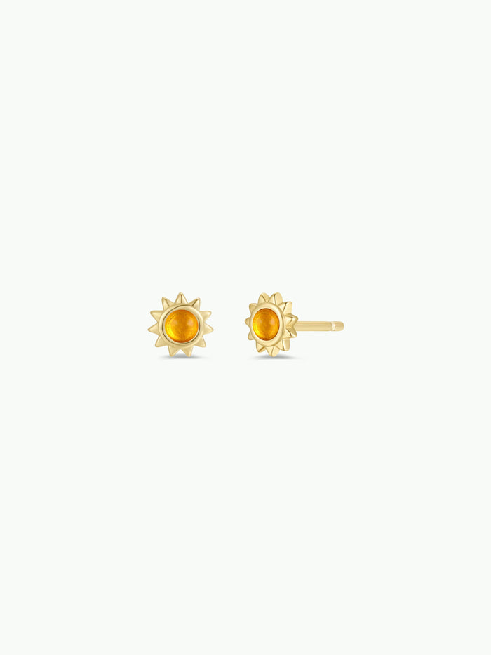 Sun Stud - Amber - Earrings