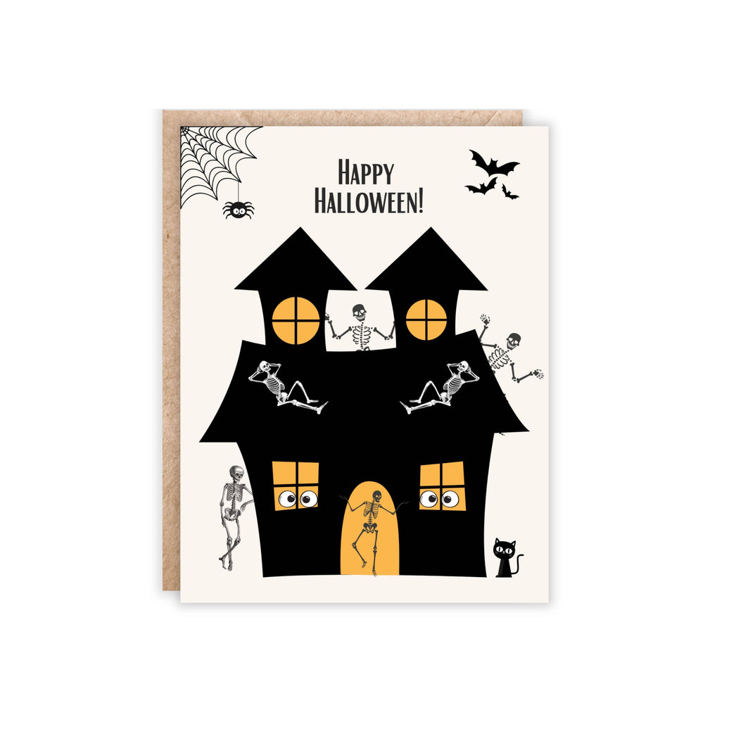 Haunted Skeleton House Greeting Card