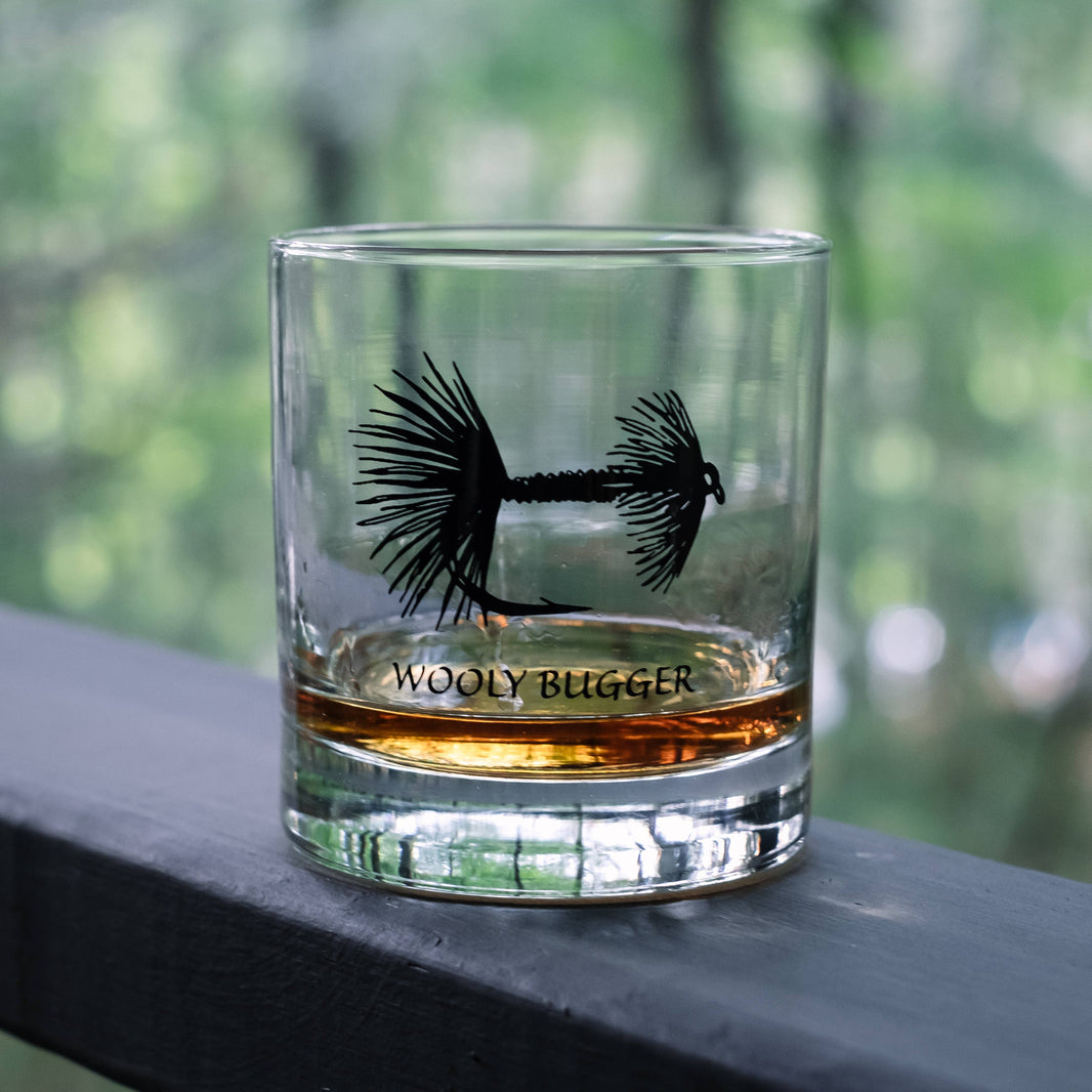 Fly Fishing Rocks Glass - Assorted Designs
