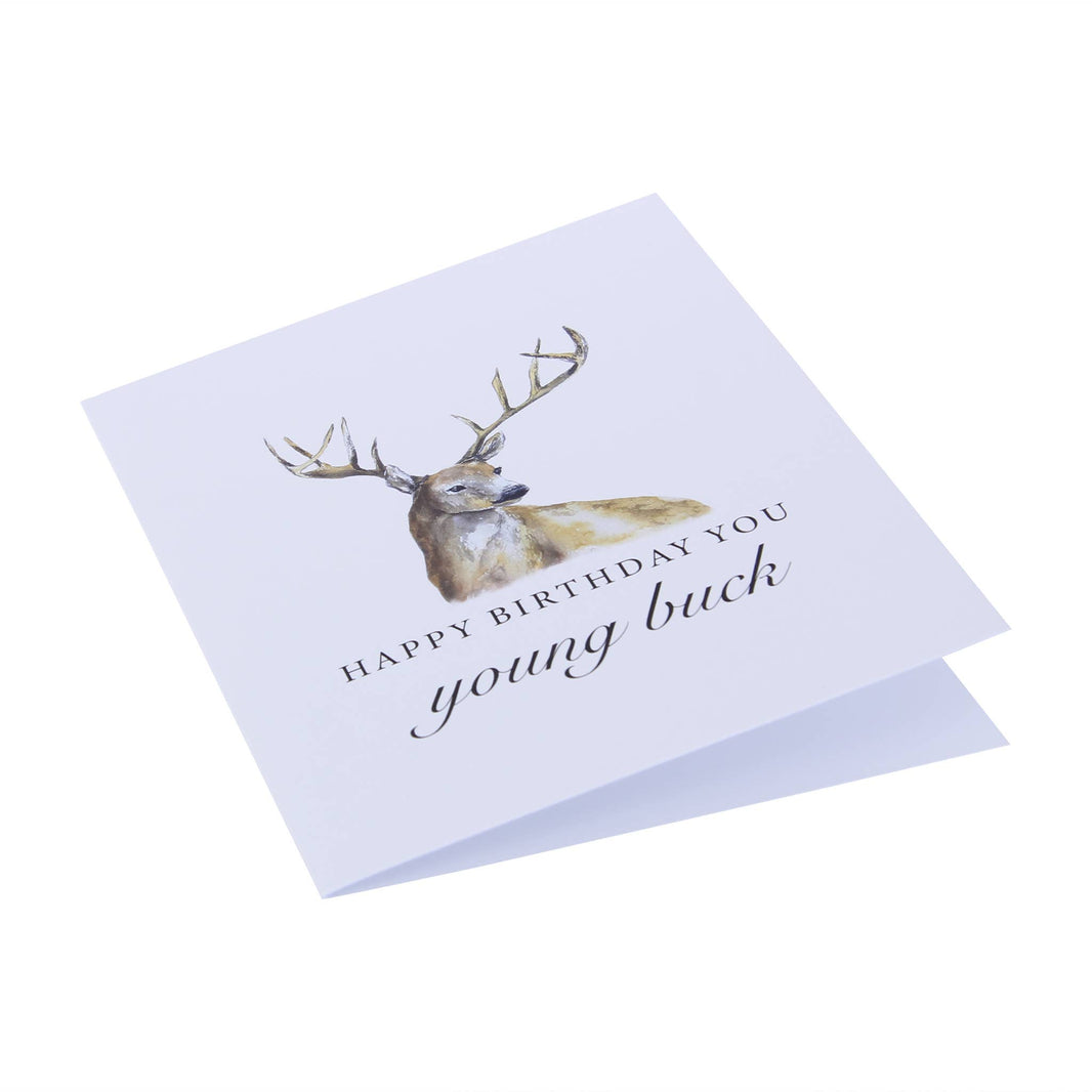 Happy Birthday Young Buck Funny Deer Greeting Card