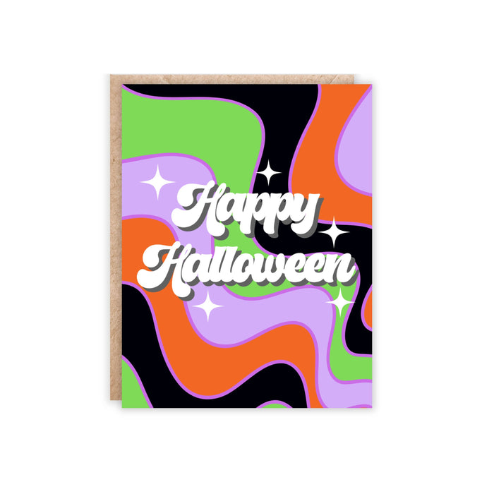 Happy Halloween Orange, Purple, Green Card