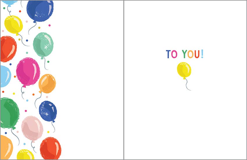 Birthday Greeting Card - Floating Balloons