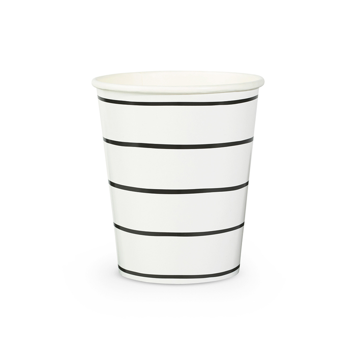 Frenchie Ink Striped 9 oz Cups 8CT