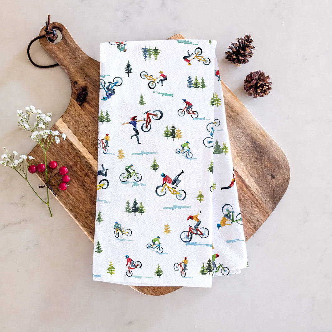 Mountain Biking Tea Towel