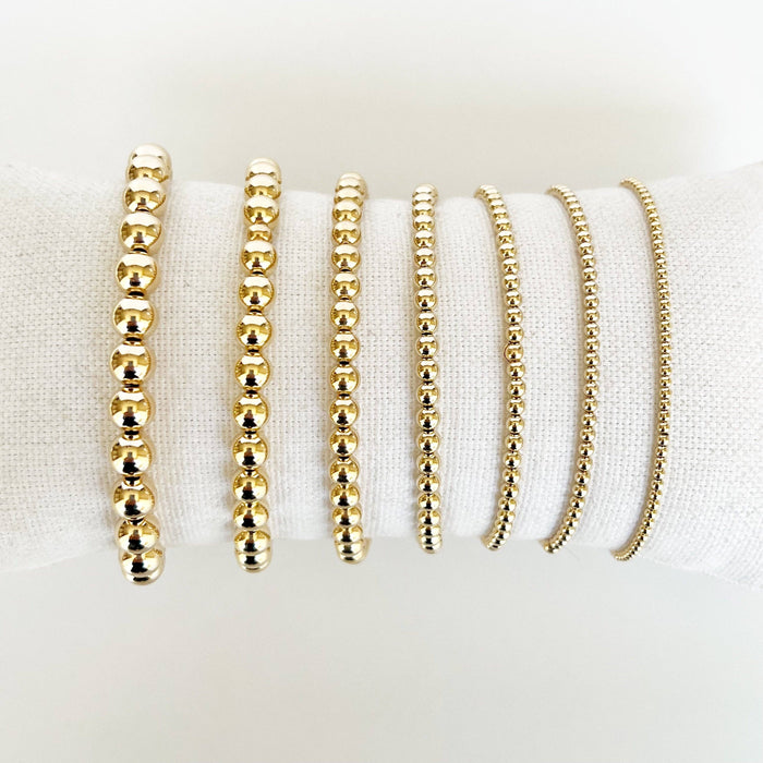 14k Gold Filled Beaded Bracelet: 4mm, size 7"