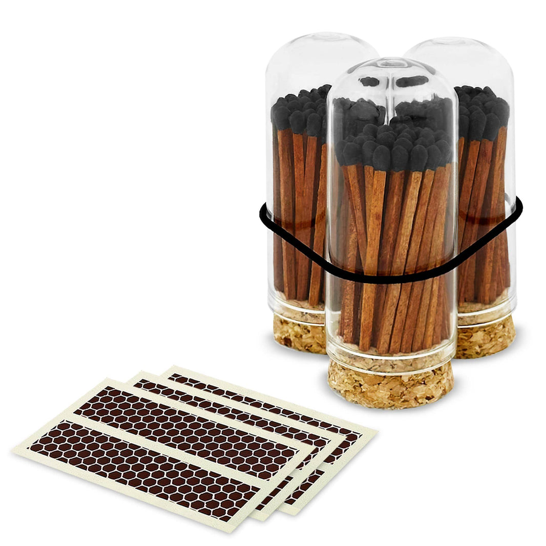 2" Matches + Mini Cloche - Strikers: Espresso and Black