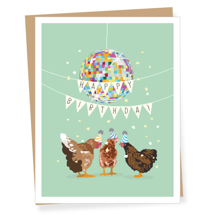 Party Chickens Birthday Greeting Card
