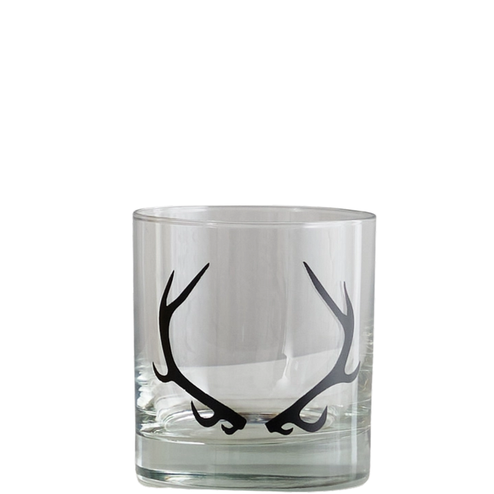 Antler Matte Black Rocks Glass - 11 OZ