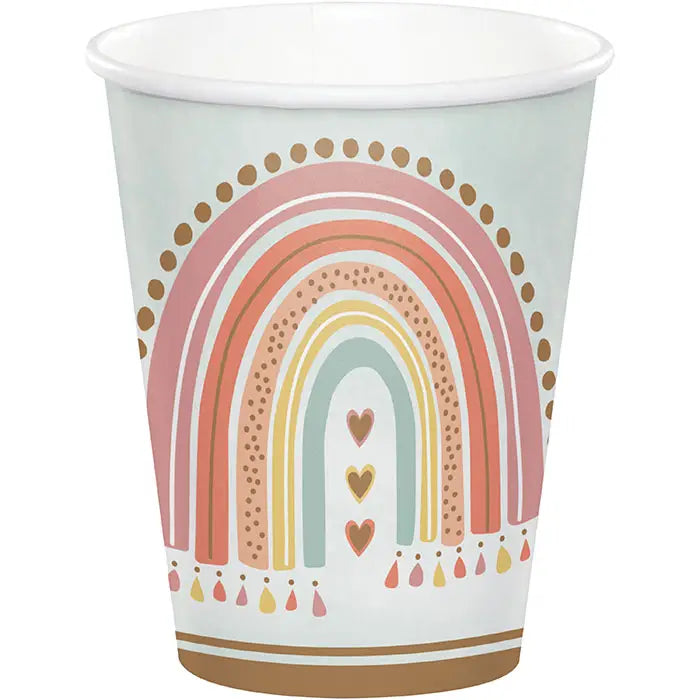 Boho Rainbow Paper Cups 8CT