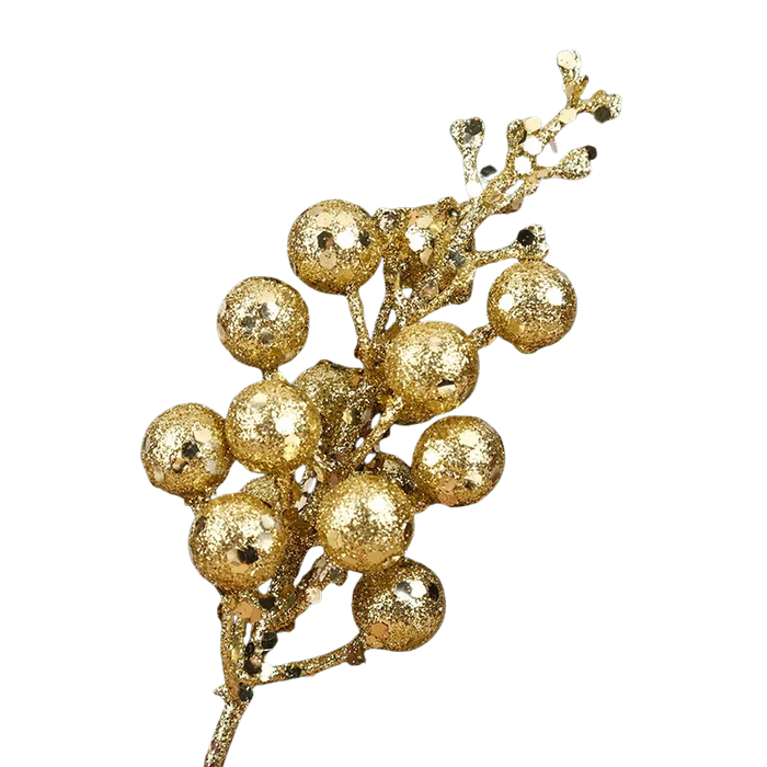 Gold Metallic Berry Sprig