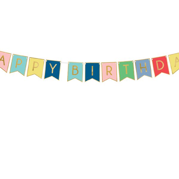 Multi Color Happy Birthday Banner
