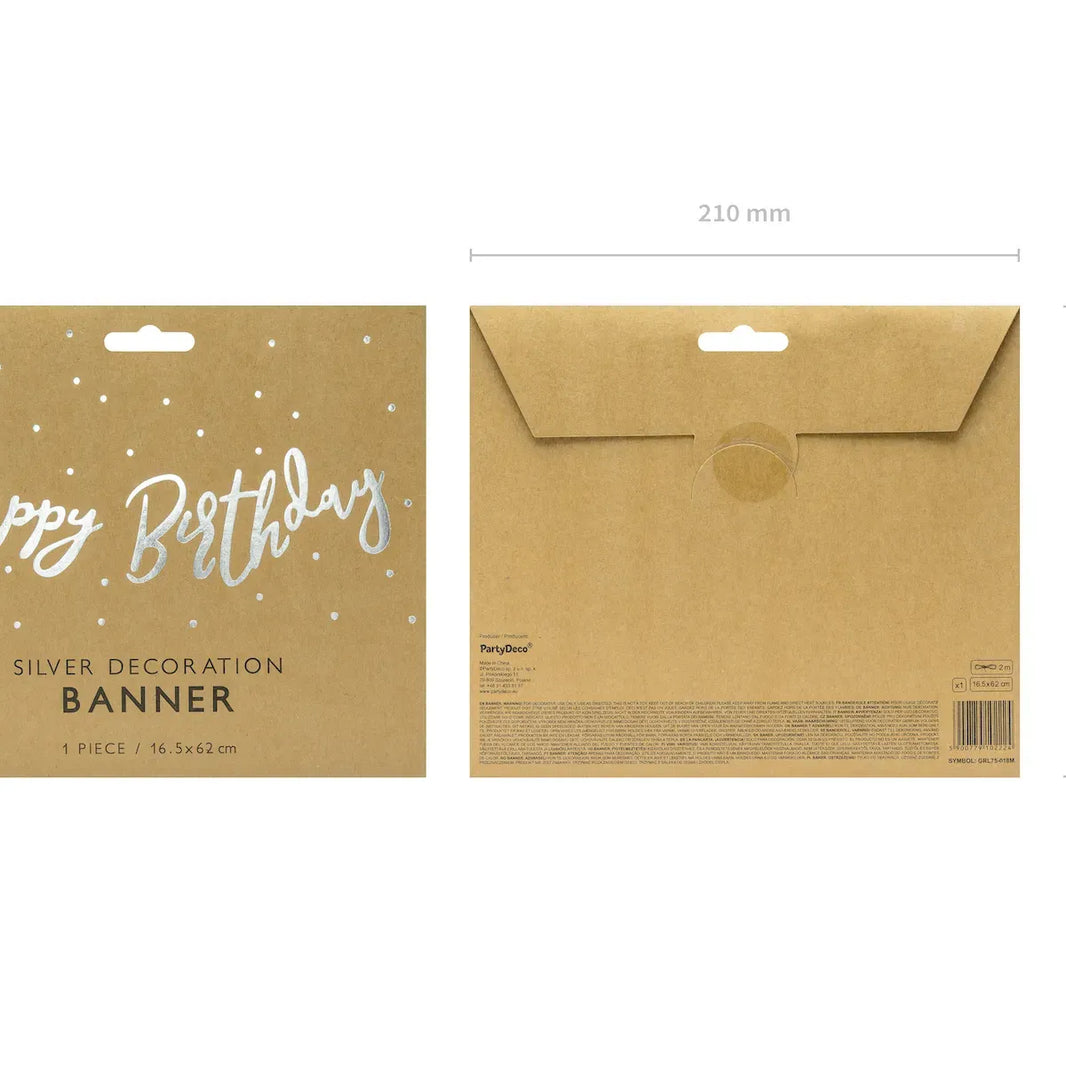 Silver Happy Birthday Banner