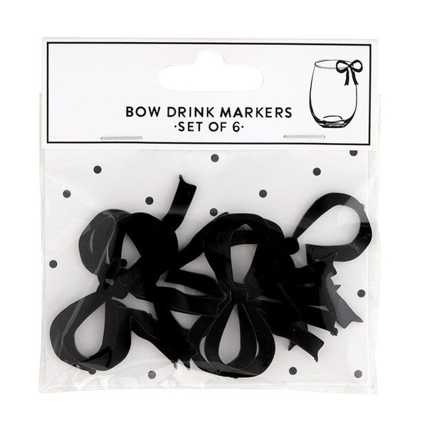 Acrylic Bow Drink Markers - Set of 6
