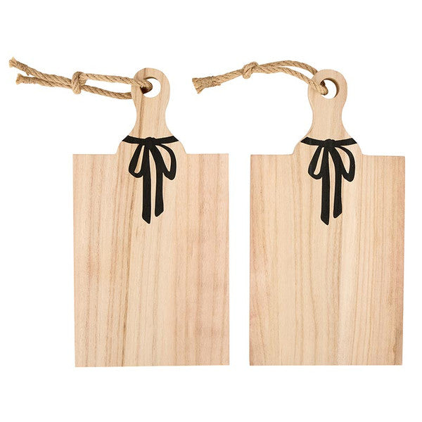 Mini Paulownia Boards with Bow - Set of 2