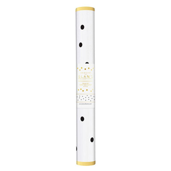 Black Polka Dot Foil Table Runner