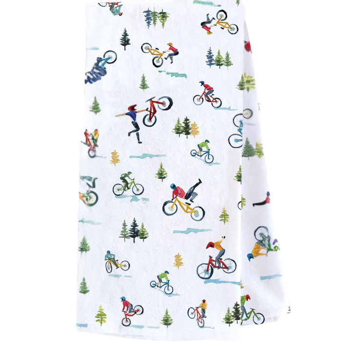 Mountain Biking Tea Towel