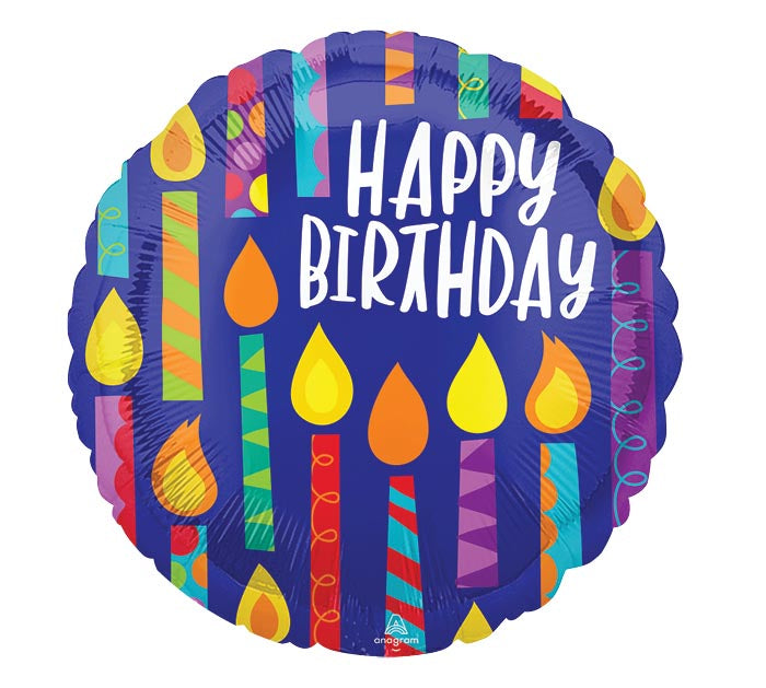 Happy Birthday Candles 17" Mylar Balloon