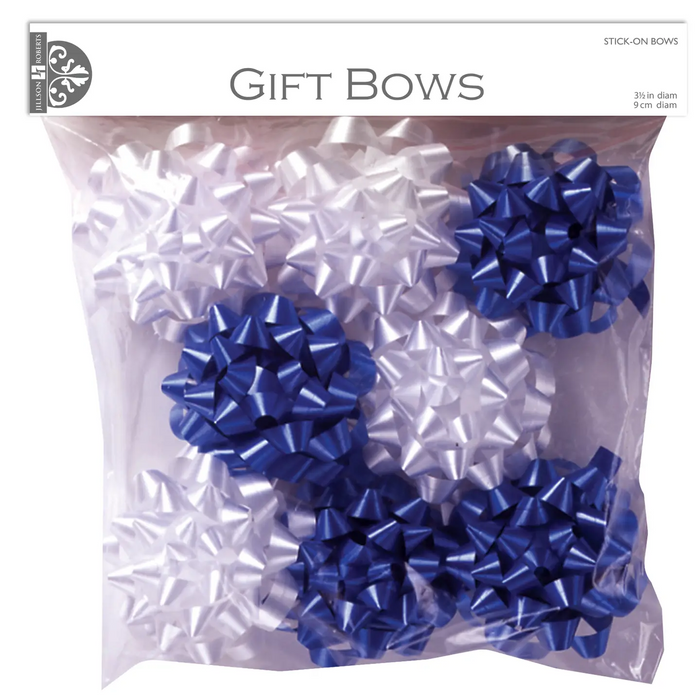 Blue and White Bow Assortment 8CT