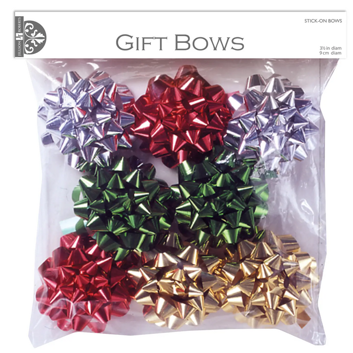 Festive Metallic Bow Assortment 8CT