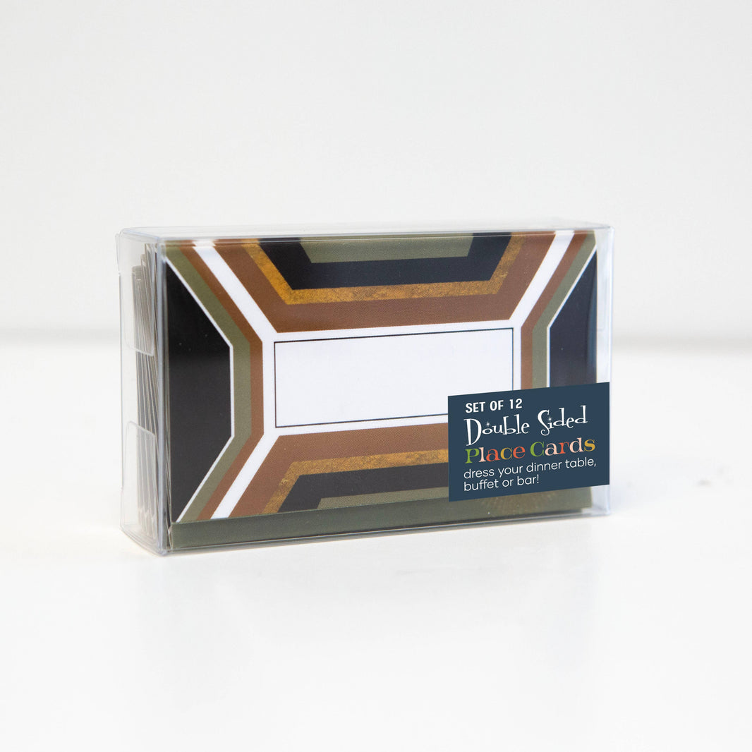 Hexagon and Star Double Sided Place Cards - Boxed Set of 12