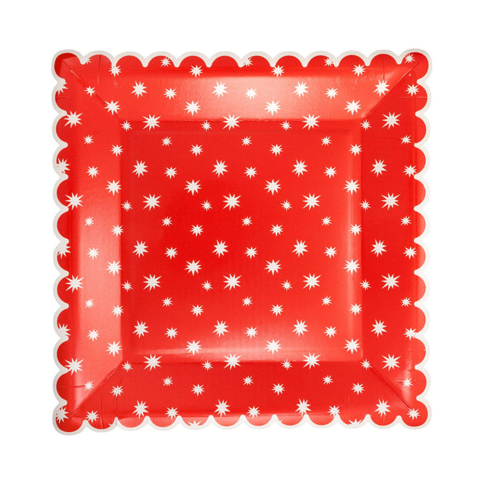 Large Red Star Plates - 8CT