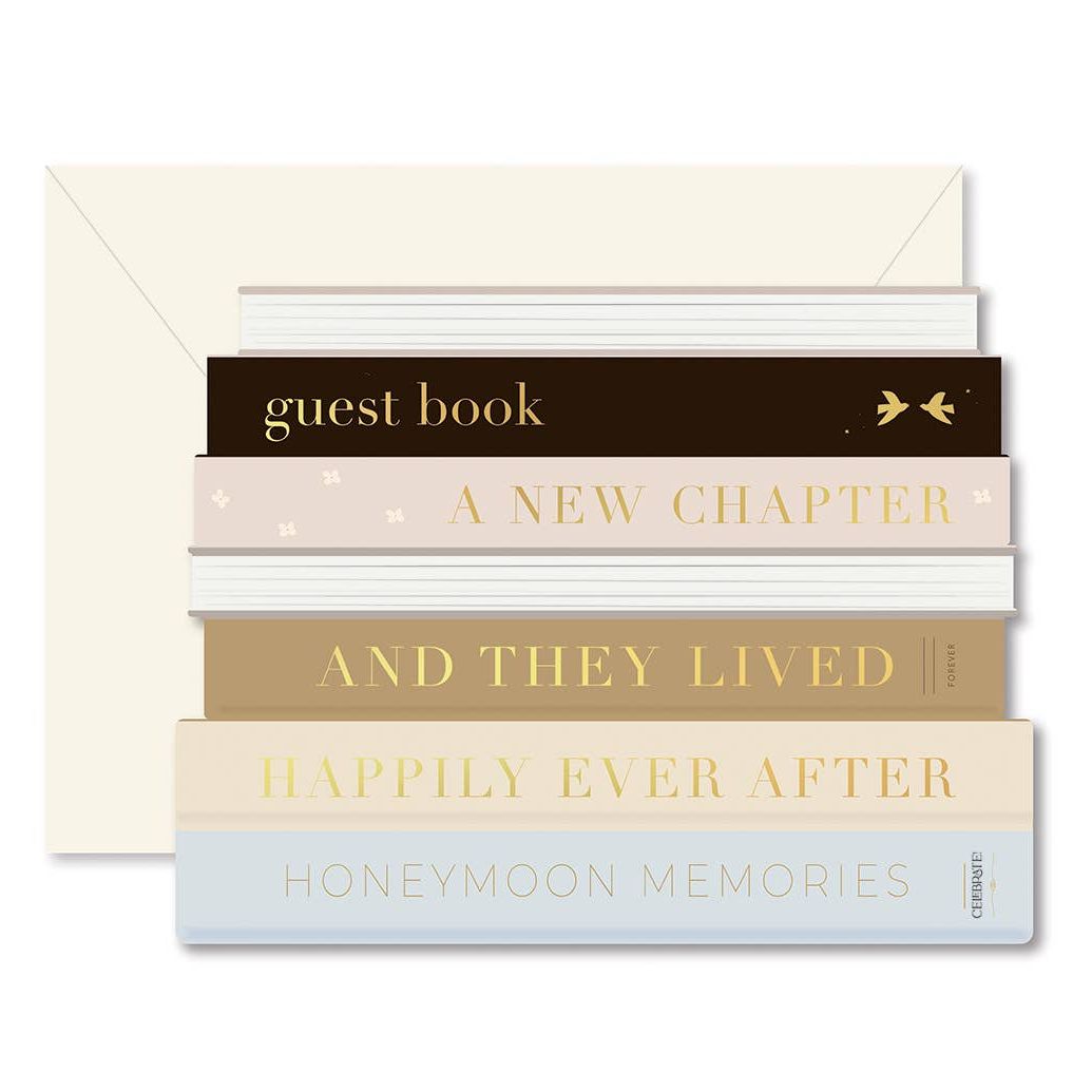 Wedding Books Die-Cut Greeting Card
