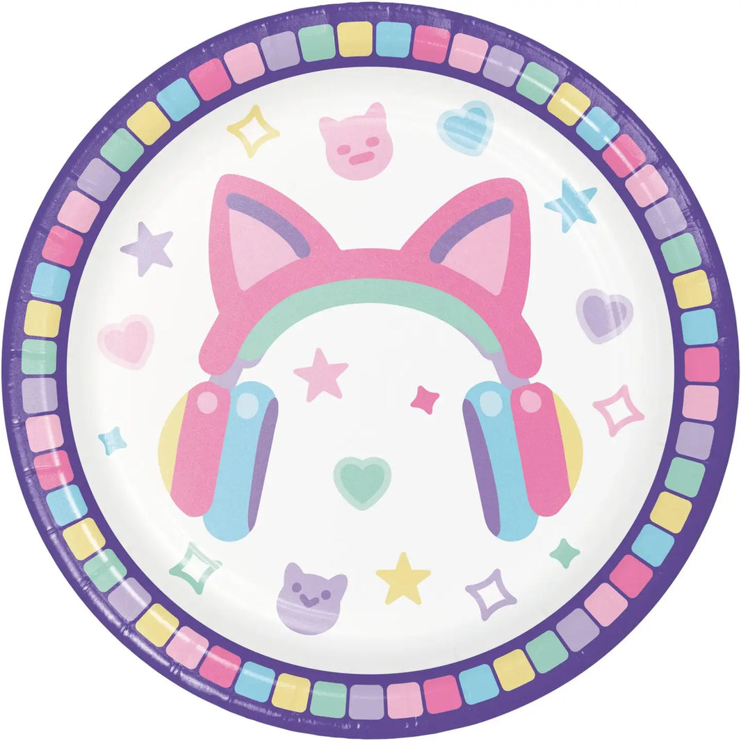 Gamer Girl Dessert Plates 8CT