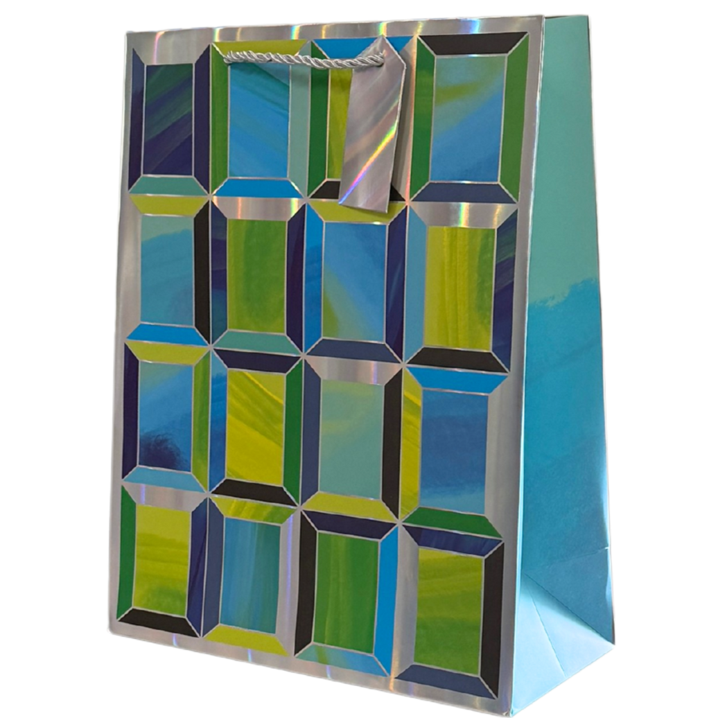 Geometric Iridescent Large Gift Bag