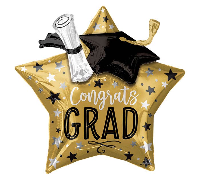 Congrats Grad 28" Star Mylar Balloon
