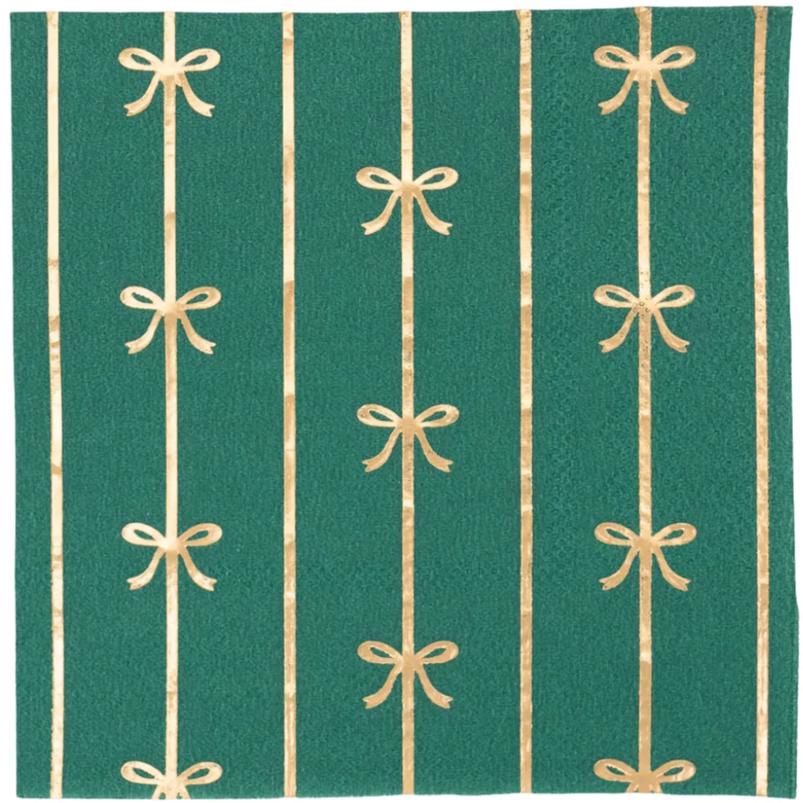 Emerald Green Signature Bow Small Napkins 20CT