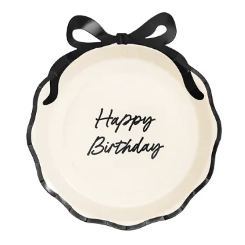 Happy Birthday Plates with Bow 6CT