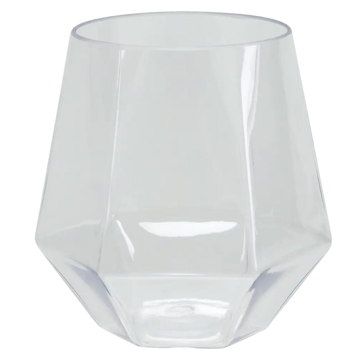 Upscale Hex Clear 12 Oz. Plastic Wine Goblets 6CT