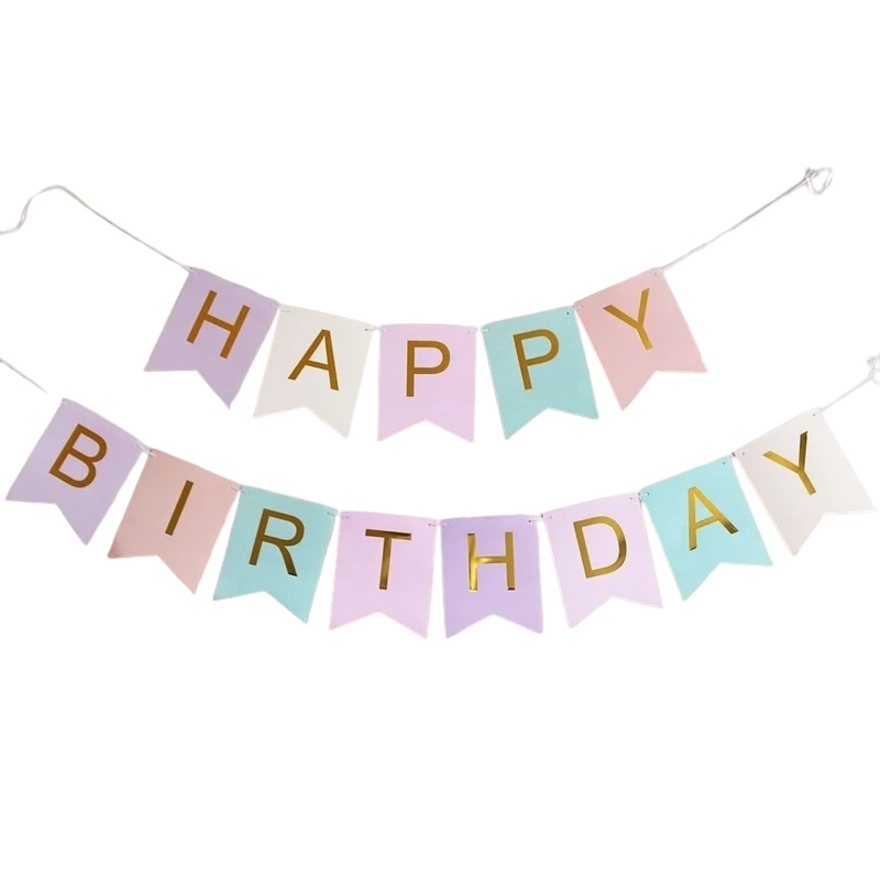 Pastel Multi-Colored Birthday Banner