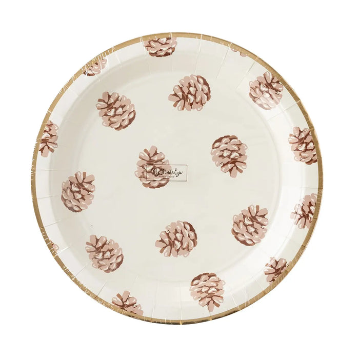 Harvest Pine Cone Paper Plates 8CT
