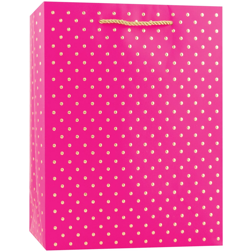 Swiss Dots Medium Gift Bag - Hot Pink