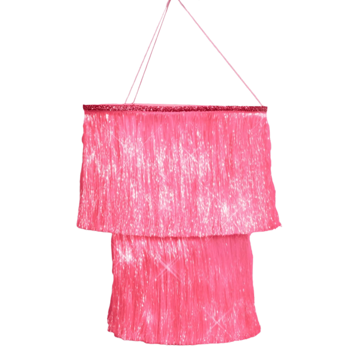 Pink Party Chandelier - iridescent foil 16"x12" fringe