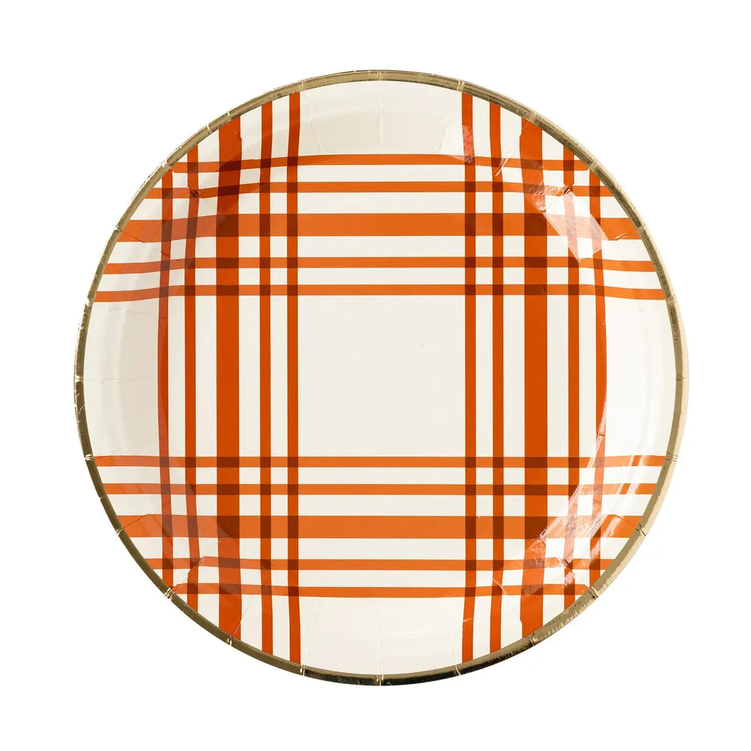 Harvest Plaid Paper Plates 8CT