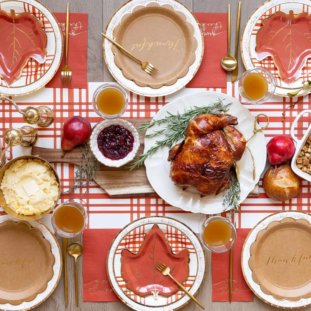 Harvest Plaid Paper Plates 8CT