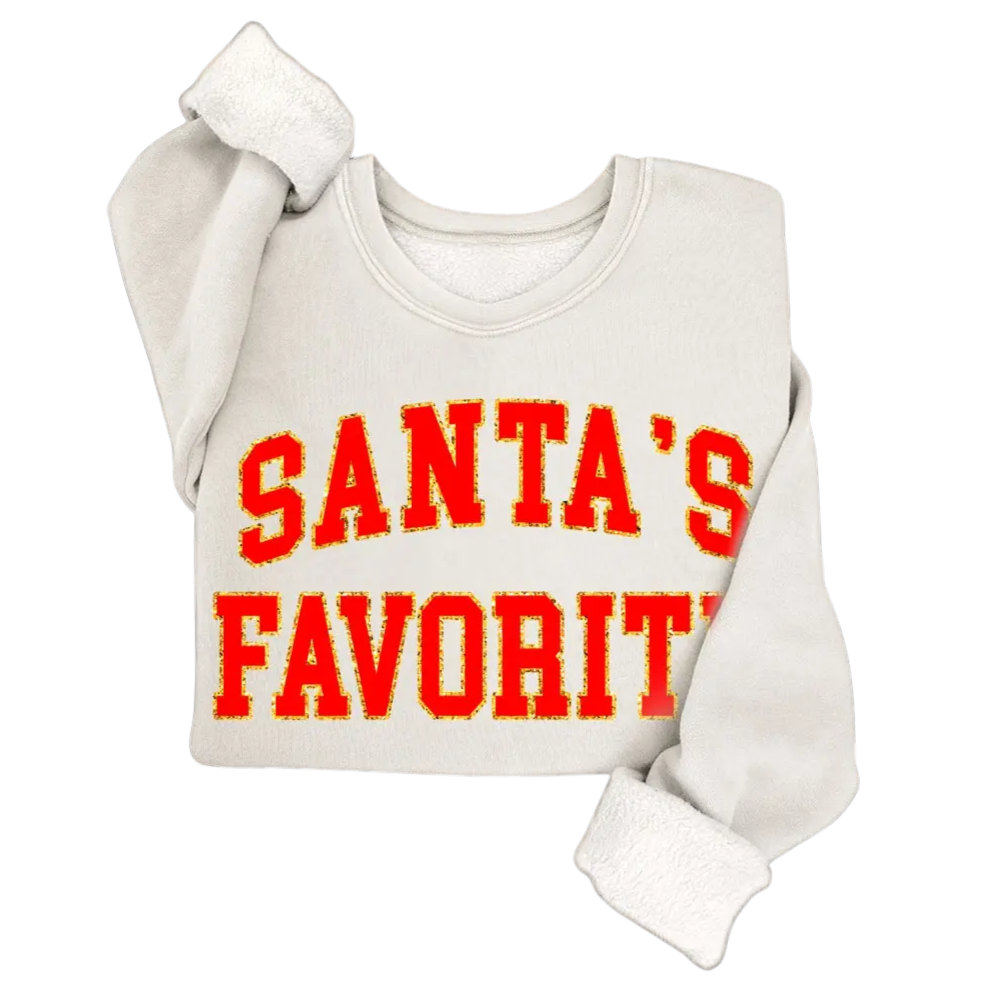 Santa's Favorite Glitter Sweatshirt