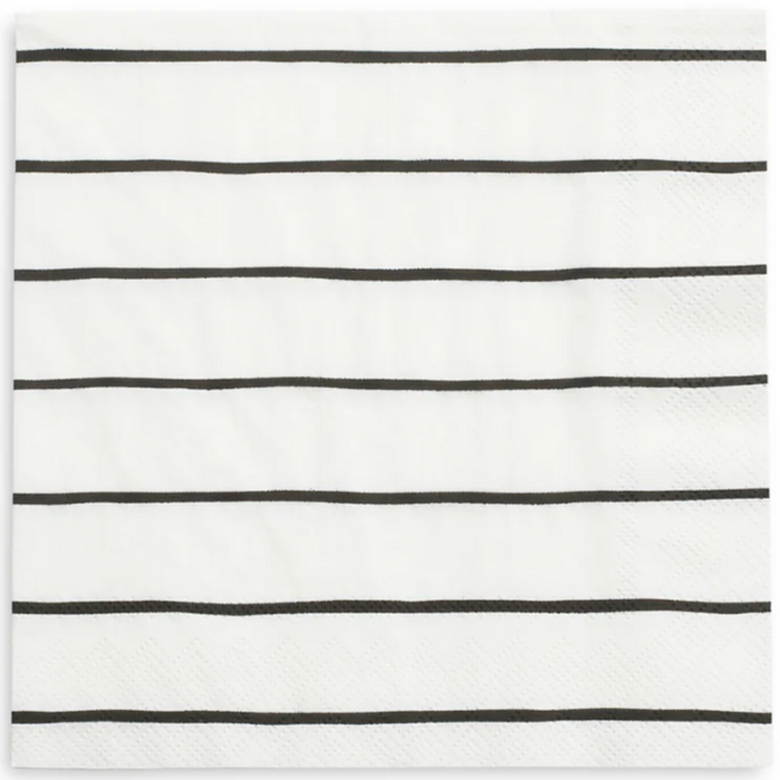 Frenchie Black Striped Luncheon Napkins 16CT