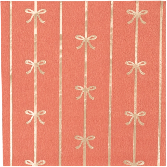 Sunkissed Orange Signature Bow Small Napkins 20CT