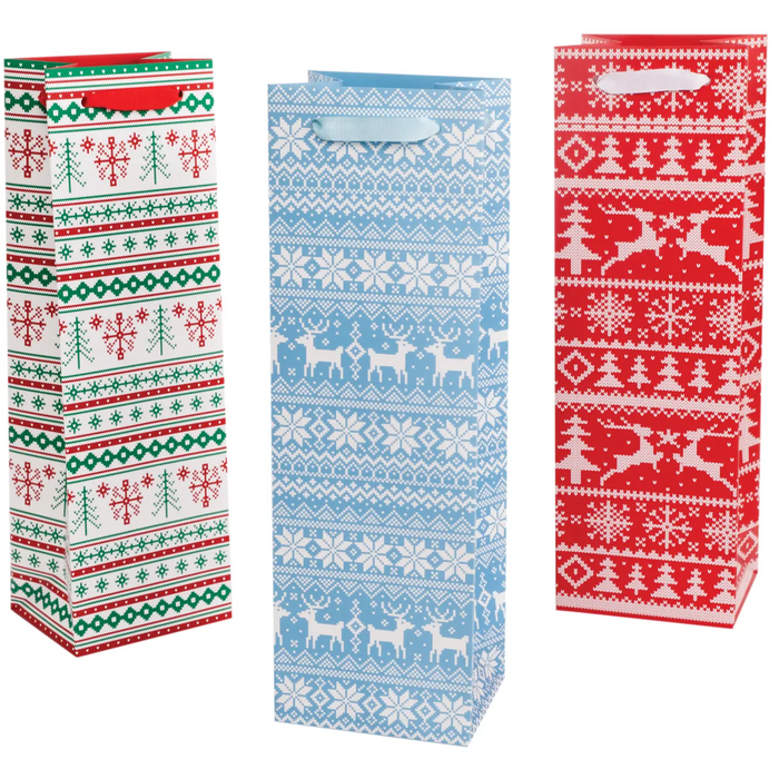 Holiday Sweater Wine Bag