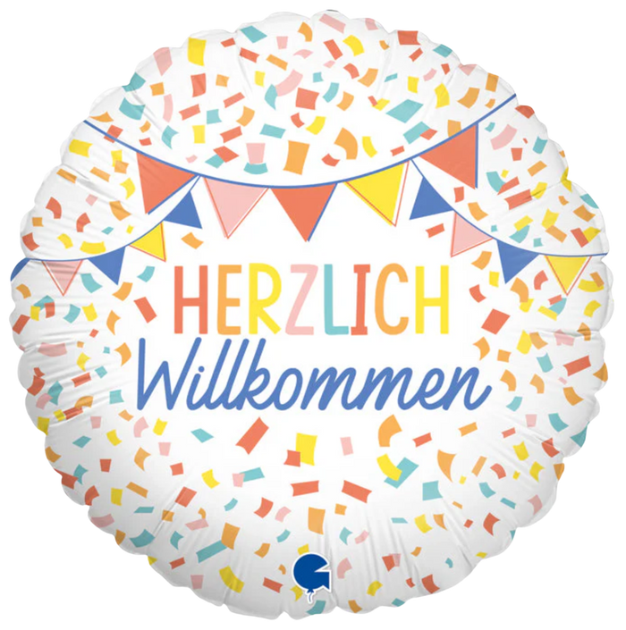 18" HERZLICH WILLKOMMEN Foil Balloon