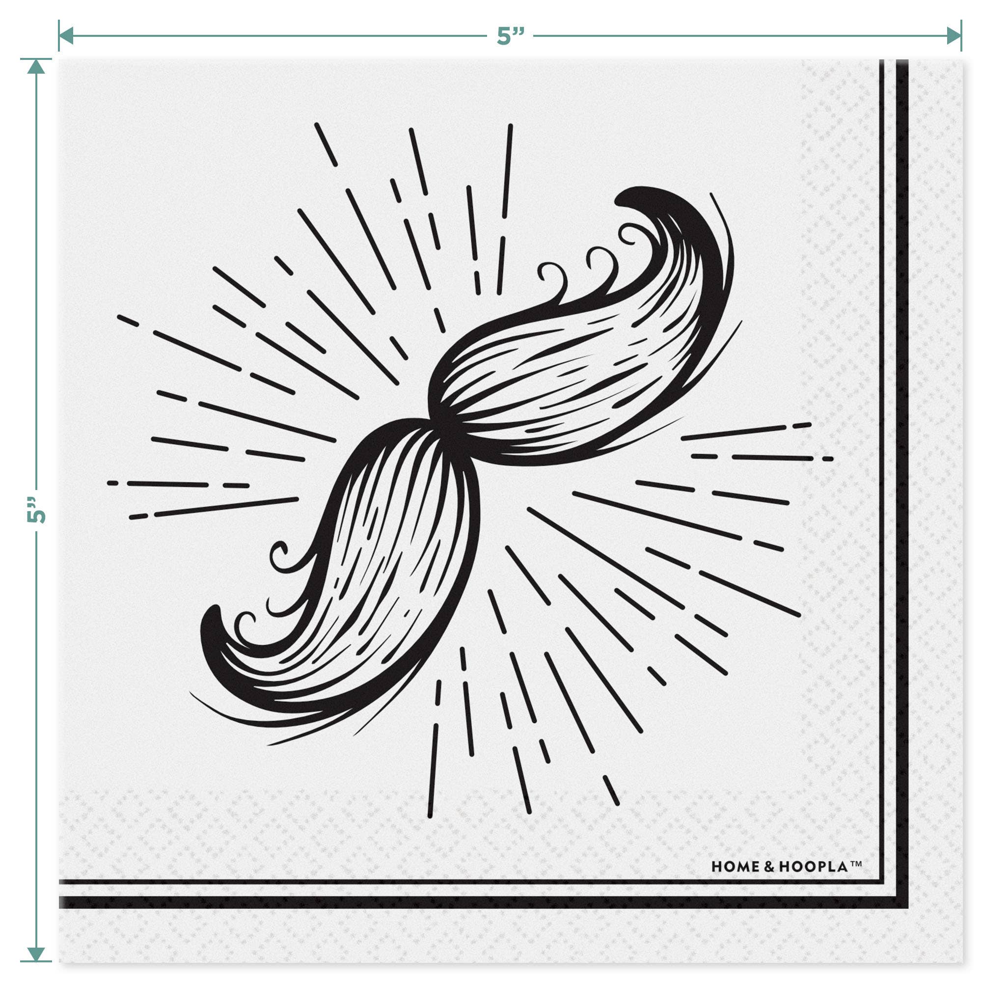 Mustache Theme Party Cocktail Napkins -16CT