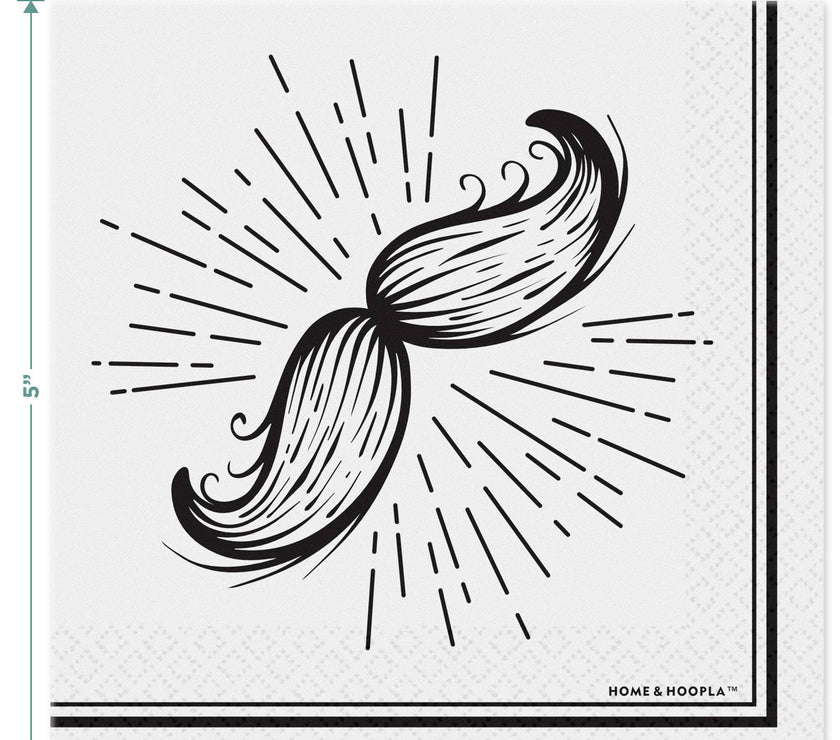 Mustache Theme Party Cocktail Napkins -16CT